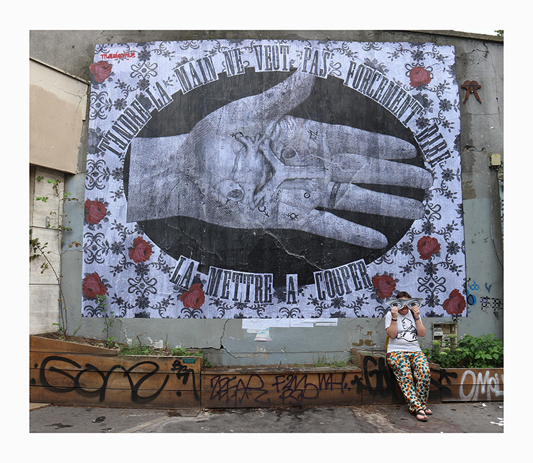 Madame streetart Paris, France, Juillet 2018.