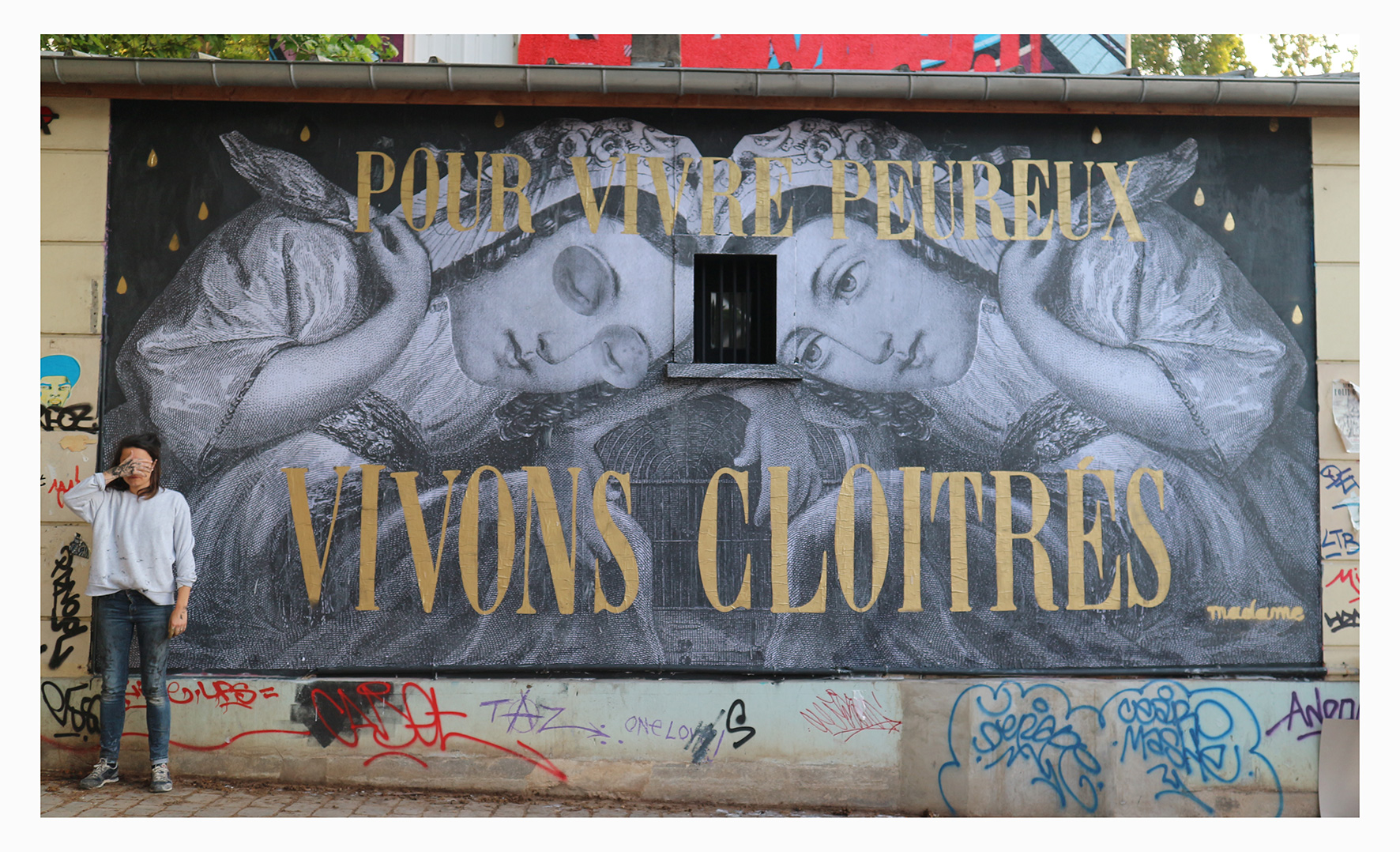 Madame streetart Paris, France, Juin 2018.