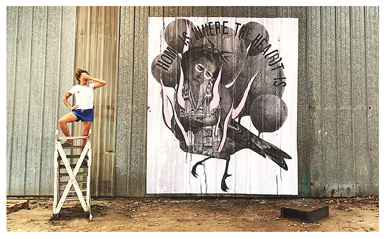 Madame streetart Arcachon, France, 2019