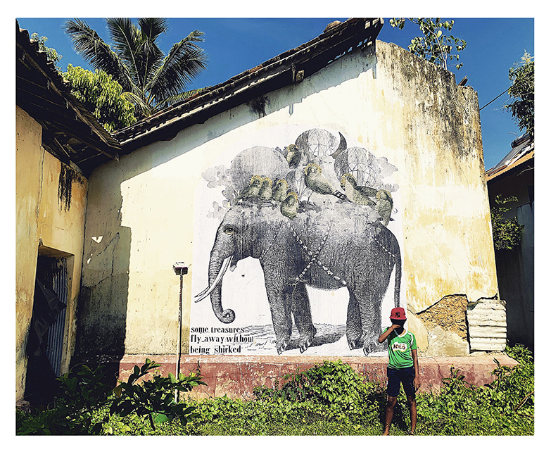 Madame streetart Mirissa, Sri Lanka, 2019
