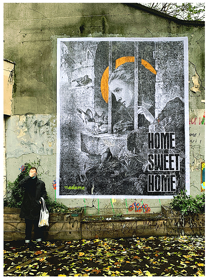 Madame streetart Paris 18e, France, 2020