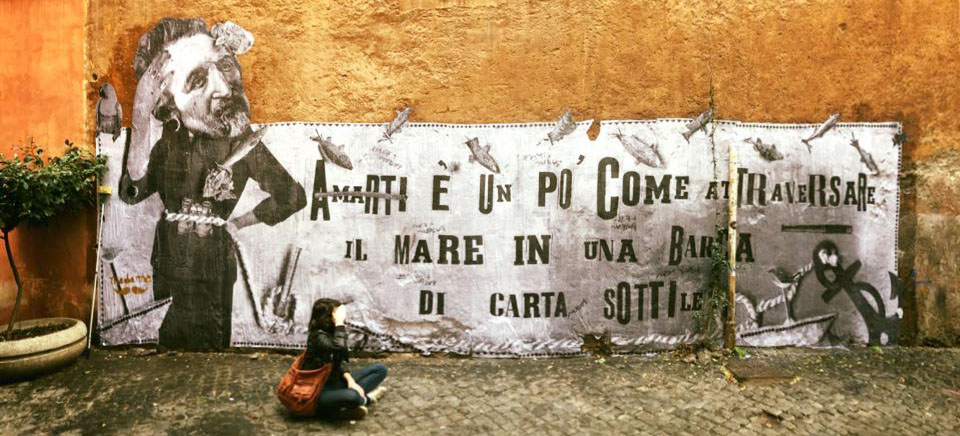 Madame streetart Rome, Italie, 2016