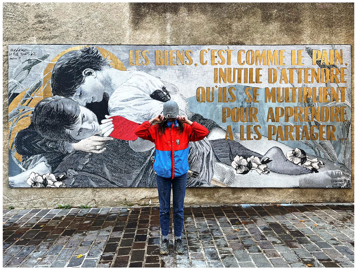 Madame streetart Tours, France, decembre 2022
