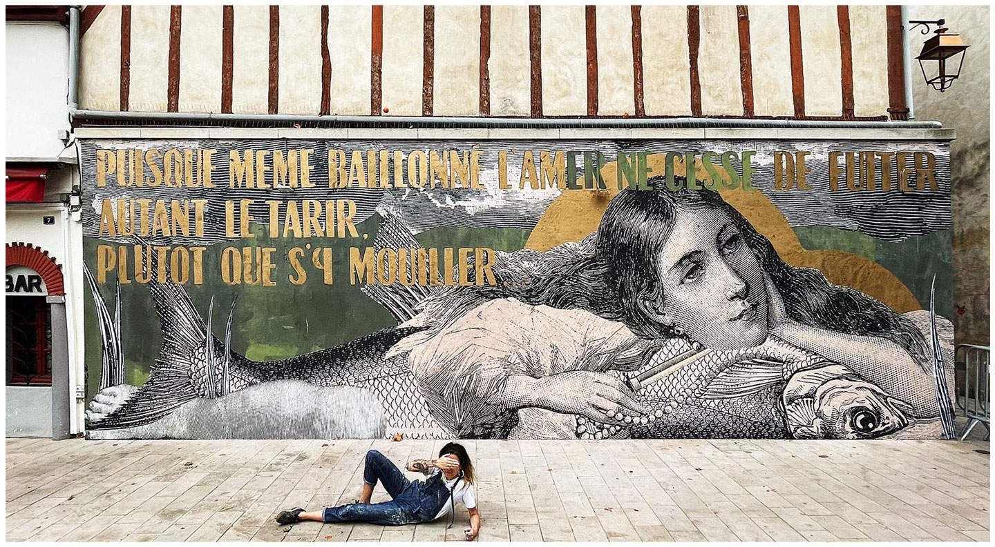 Madame streetart Bayonne, France, septembre, 2022
