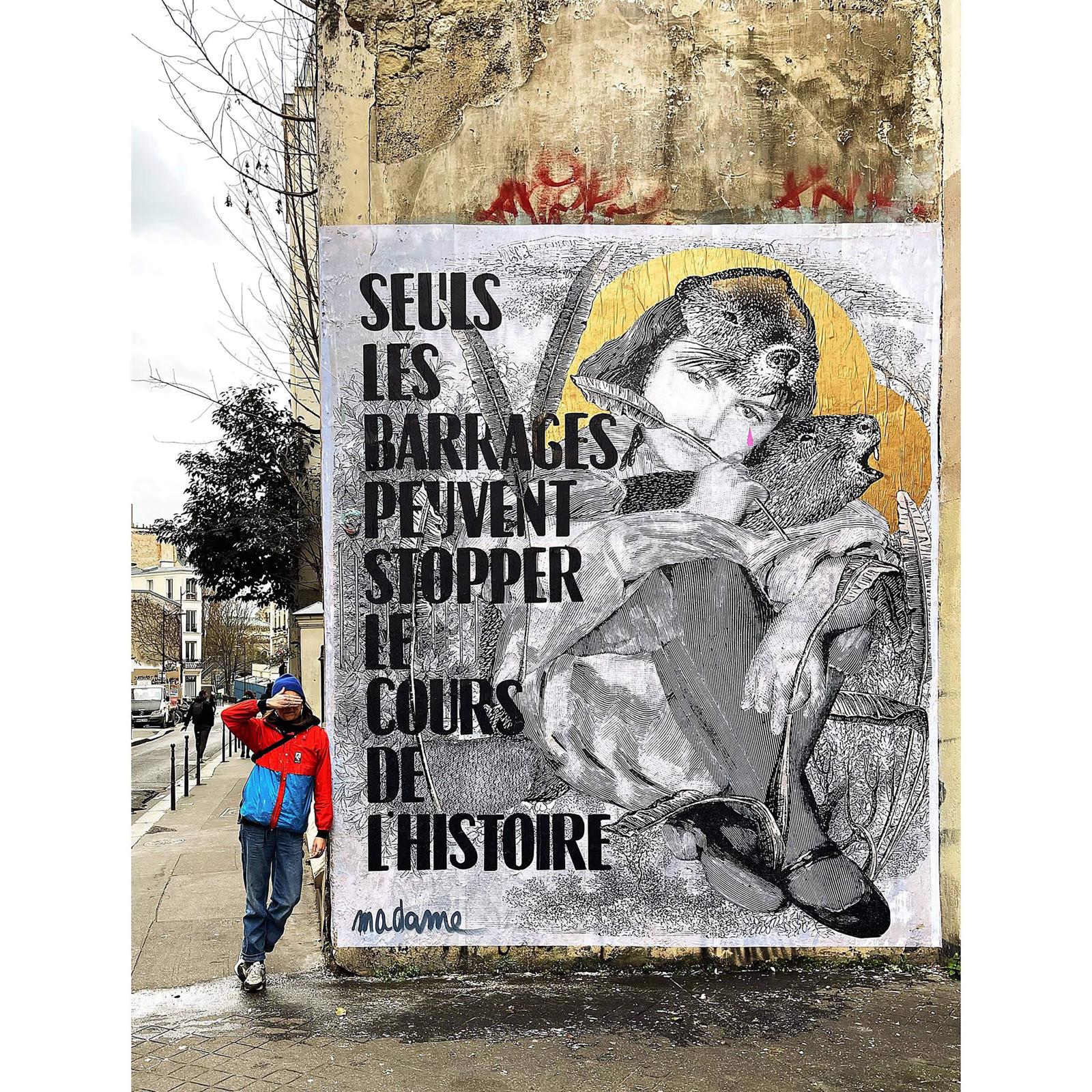Madame streetart Paris, Menilmontant, 2023