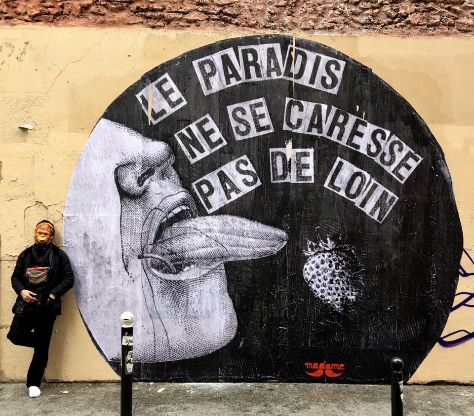 Madame streetart Paris, France, Fevrier 2017