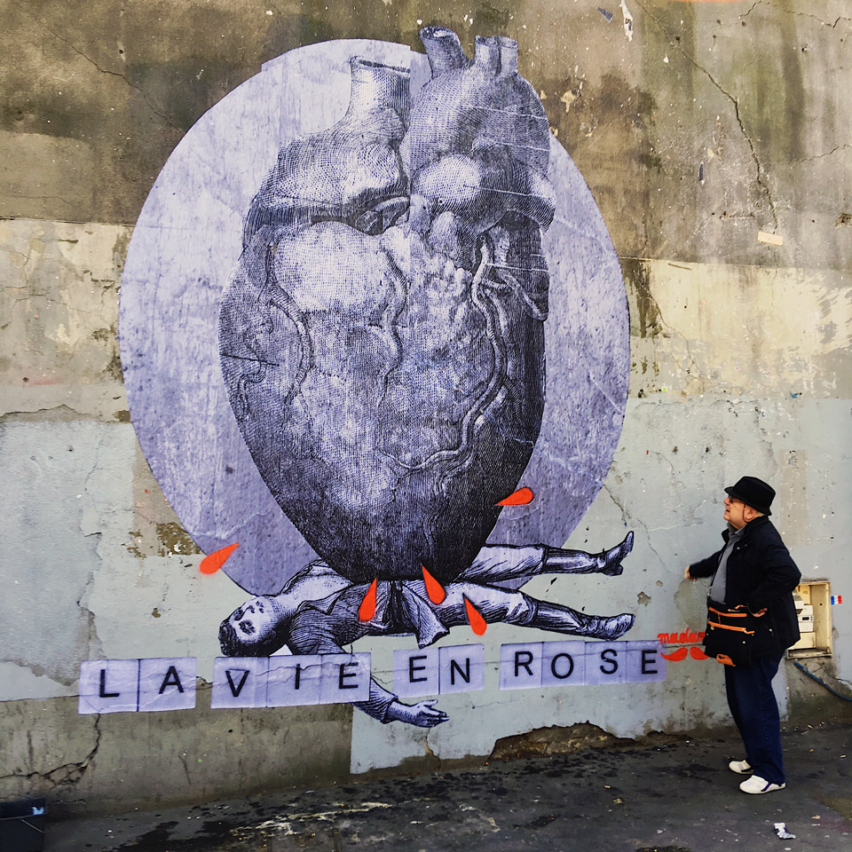 Madame streetart Paris, France, Fevrier 2017