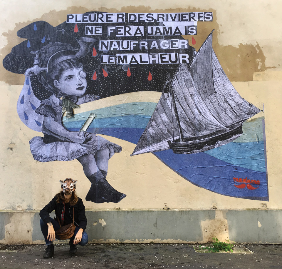 Madame streetart Paris, France, Mars 2017