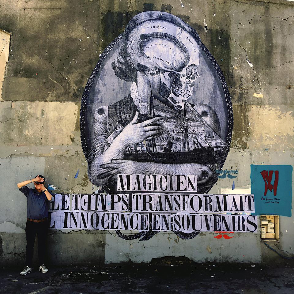 Madame streetart Paris, France, Mars 2017