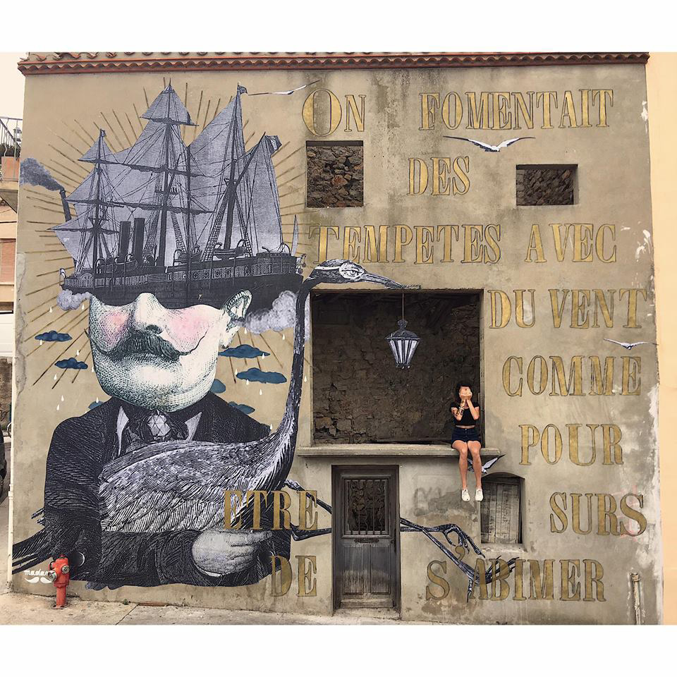 Madame streetart Sete, France, Juin 2017